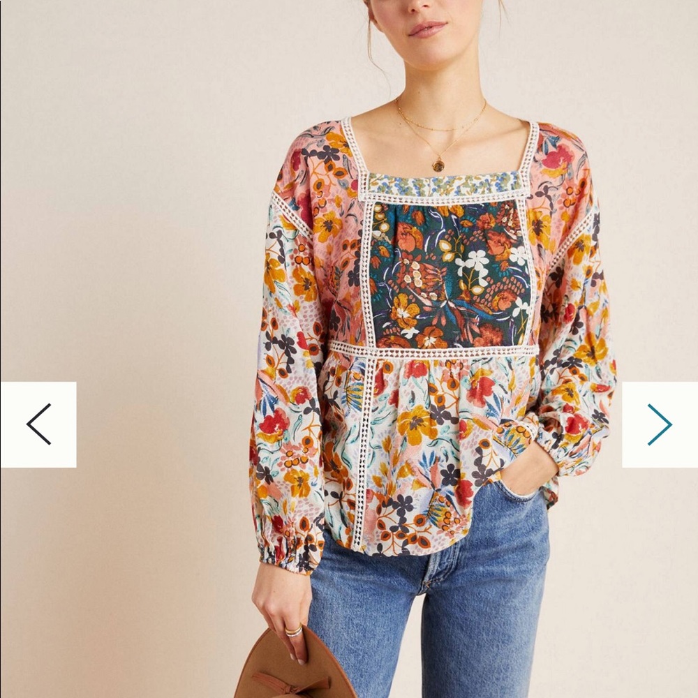 NWOT Anthropologie Nikki Peasant Blouse-Maeve